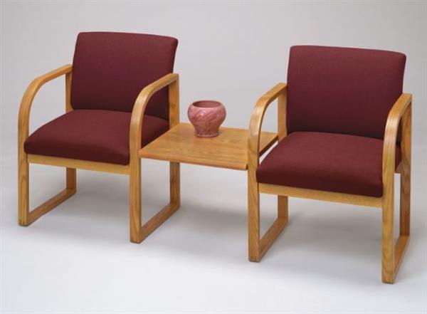 Contour 2 Chairs with Connecting Center Table